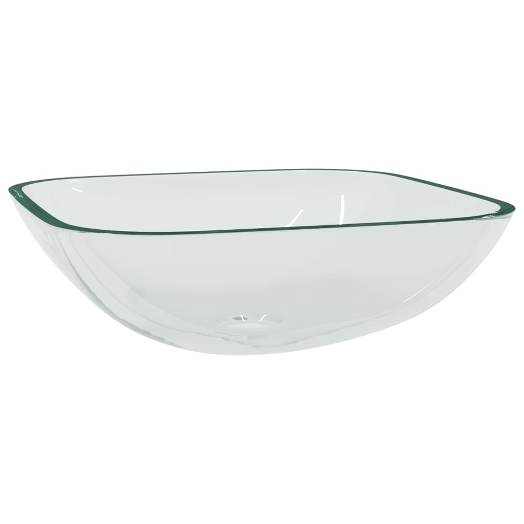 Basin Glass 42x42x14 cm Transparent - OLBRIT