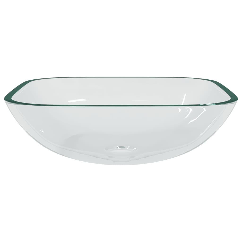 Basin Glass 42x42x14 cm Transparent - OLBRIT