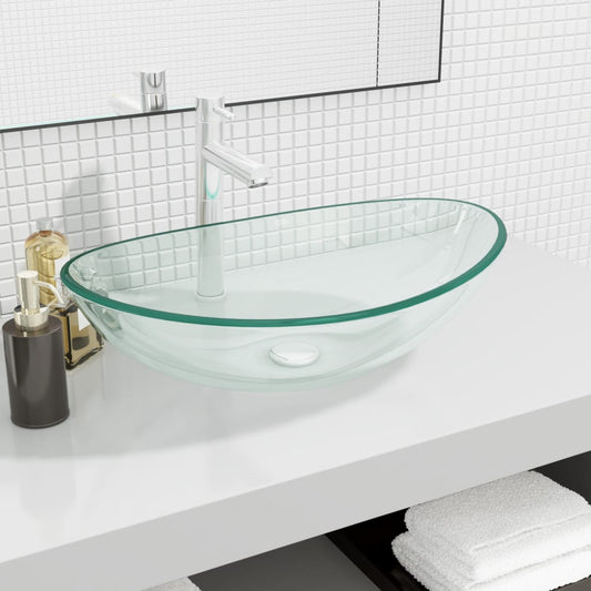 Basin Tempered Glass 54.5x35x15.5 cm Transparent - OLBRIT