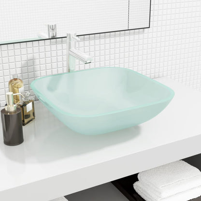 Basin Glass 42x42x14 cm Frosted - OLBRIT