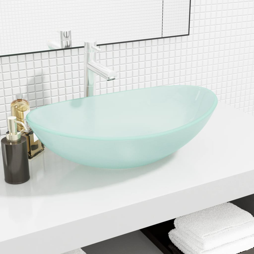 Basin Tempered Glass 54.5x35x15.5 cm Frosted - OLBRIT