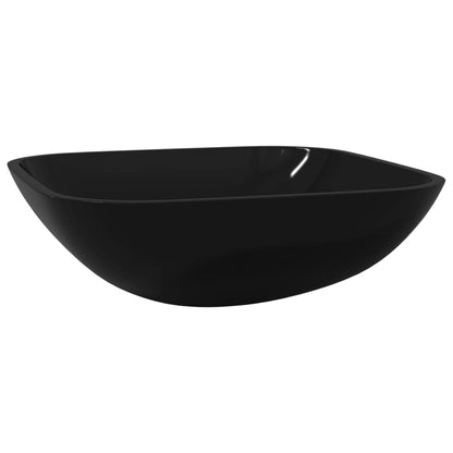 Basin Glass 42x42x14 cm Black - OLBRIT