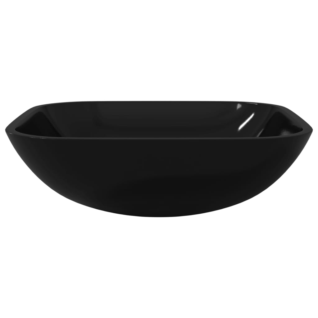 Basin Glass 42x42x14 cm Black - OLBRIT