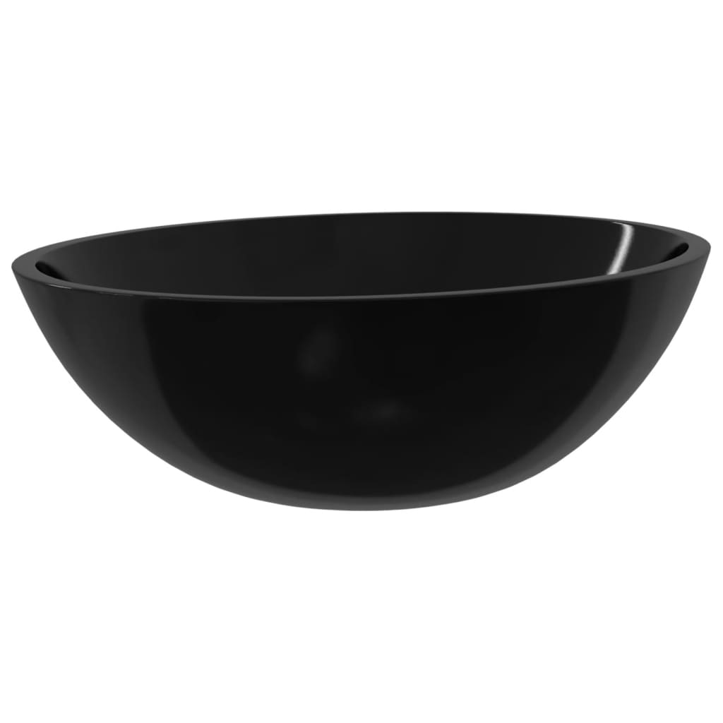 Basin Glass 50x37x14 cm Black - OLBRIT