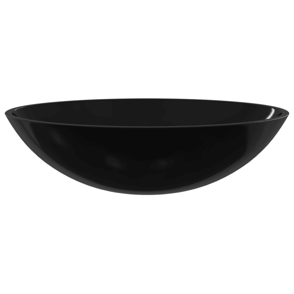 Basin Glass 50x37x14 cm Black - OLBRIT