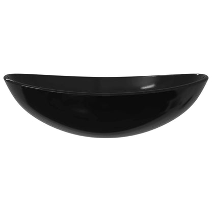 Basin Tempered Glass 54.5x35x15.5 cm Black - OLBRIT