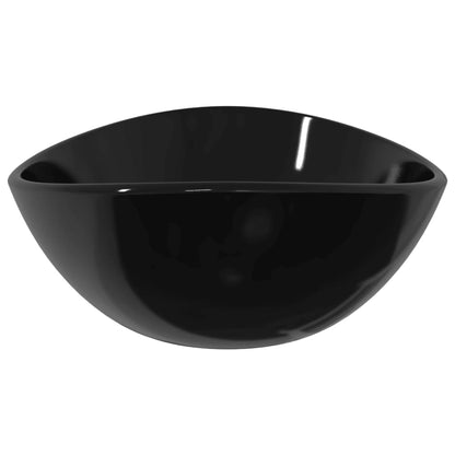 Basin Tempered Glass 54.5x35x15.5 cm Black - OLBRIT