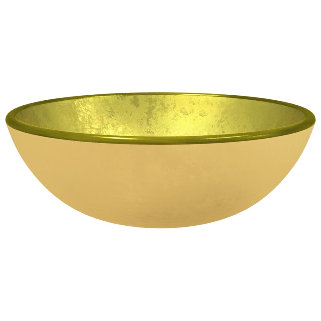 Basin Tempered Glass 35x12 cm Gold - OLBRIT