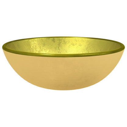 Basin Tempered Glass 35x12 cm Gold - OLBRIT