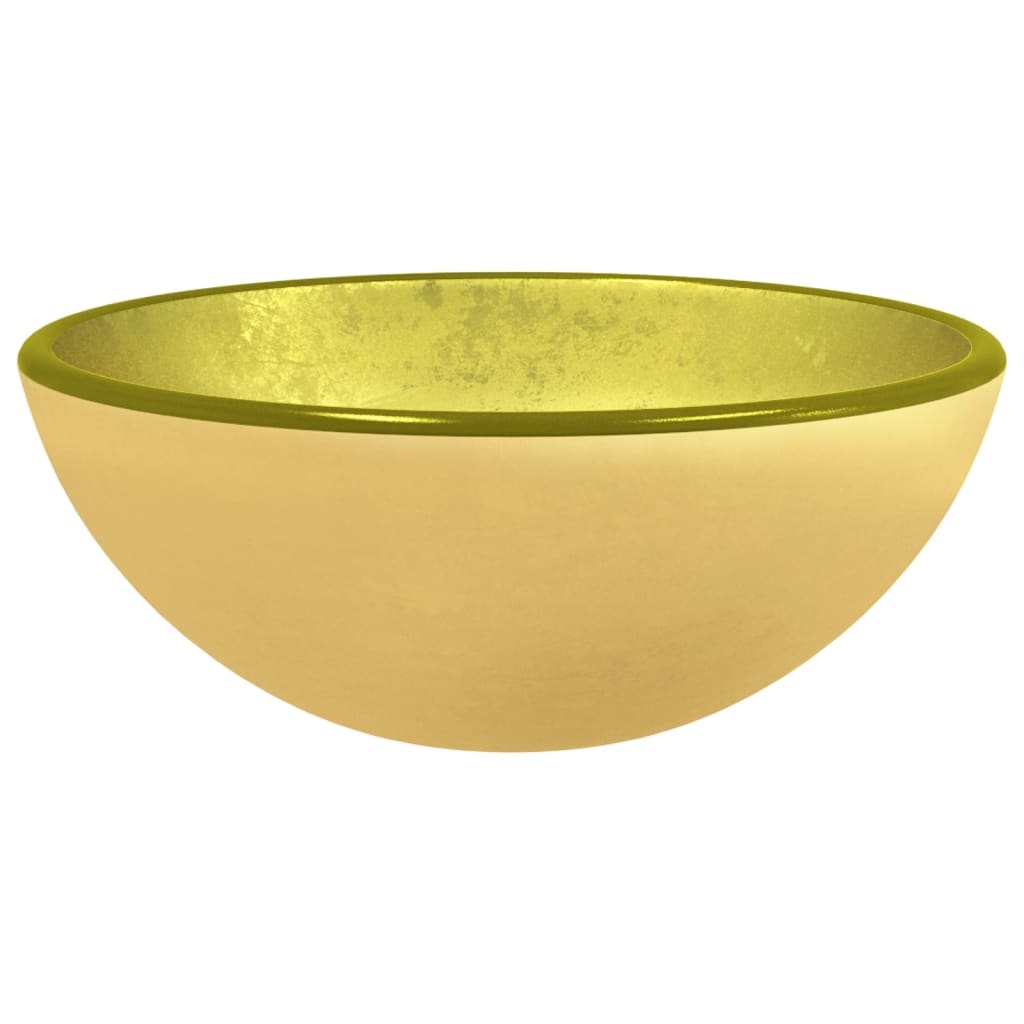 Basin Tempered Glass 30x12 cm Gold - OLBRIT