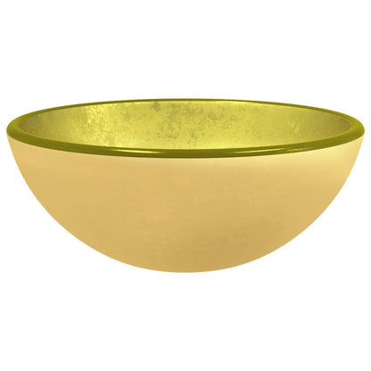 Basin Tempered Glass 30x12 cm Gold - OLBRIT