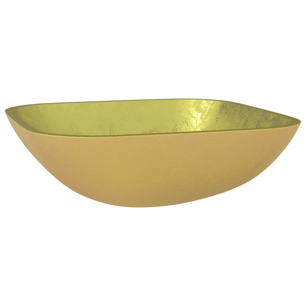 Basin Glass 42x42x14 cm Gold - OLBRIT