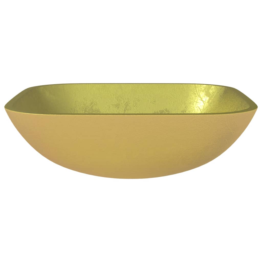 Basin Glass 42x42x14 cm Gold - OLBRIT