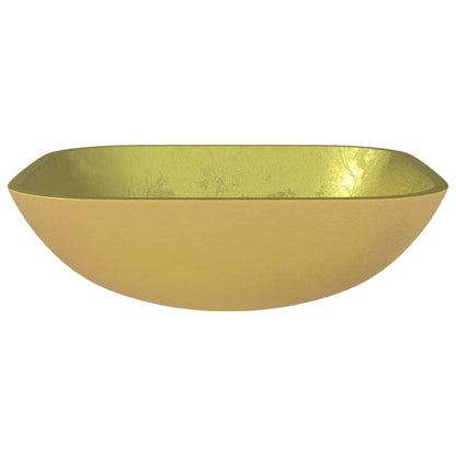Basin Glass 42x42x14 cm Gold - OLBRIT