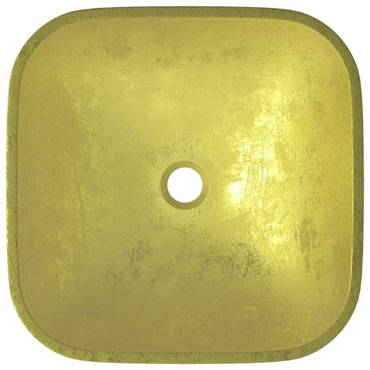 Basin Glass 42x42x14 cm Gold - OLBRIT