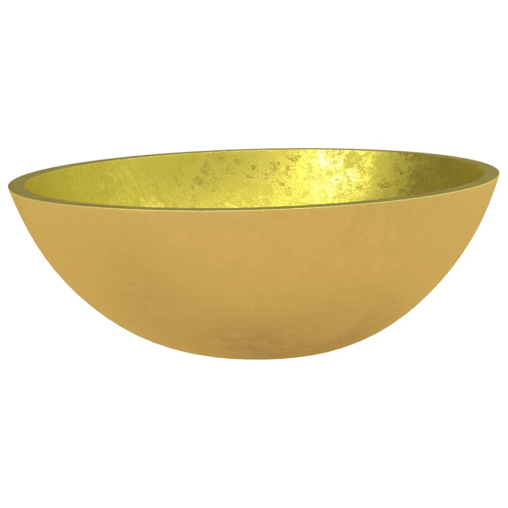 Basin Glass 50x37x14 cm Gold - OLBRIT