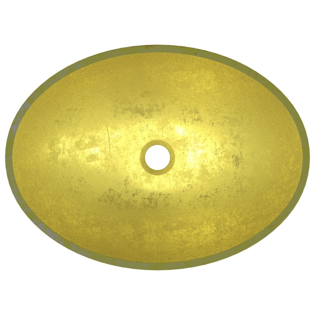 Basin Glass 50x37x14 cm Gold - OLBRIT