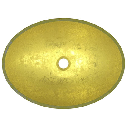 Basin Glass 50x37x14 cm Gold - OLBRIT