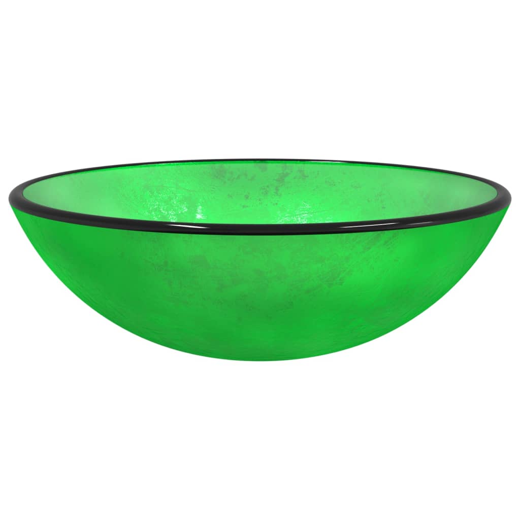 Basin Tempered Glass 42x14 cm Green - OLBRIT