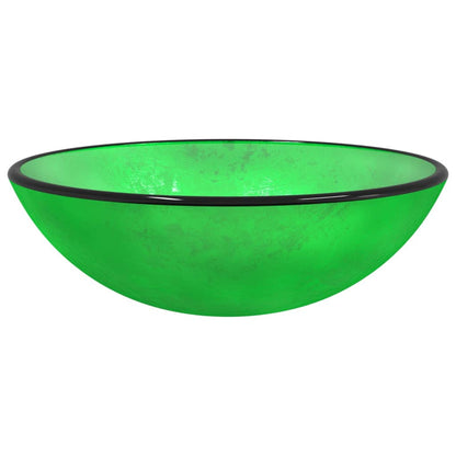 Basin Tempered Glass 42x14 cm Green - OLBRIT