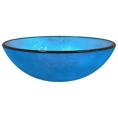 Basin Tempered Glass 42x14 cm Blue - OLBRIT