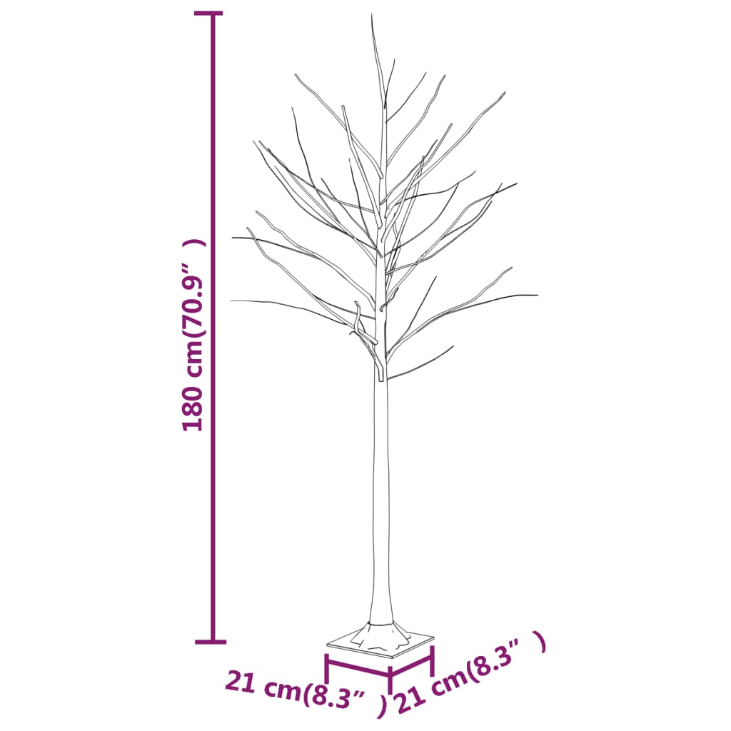 LED White Birch Tree Warm White 96 LEDs 180 cm - OLBRIT