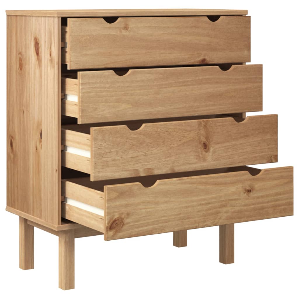 Drawer Cabinet OTTA 76.5x39.5x90cm Solid Wood Pine - OLBRIT