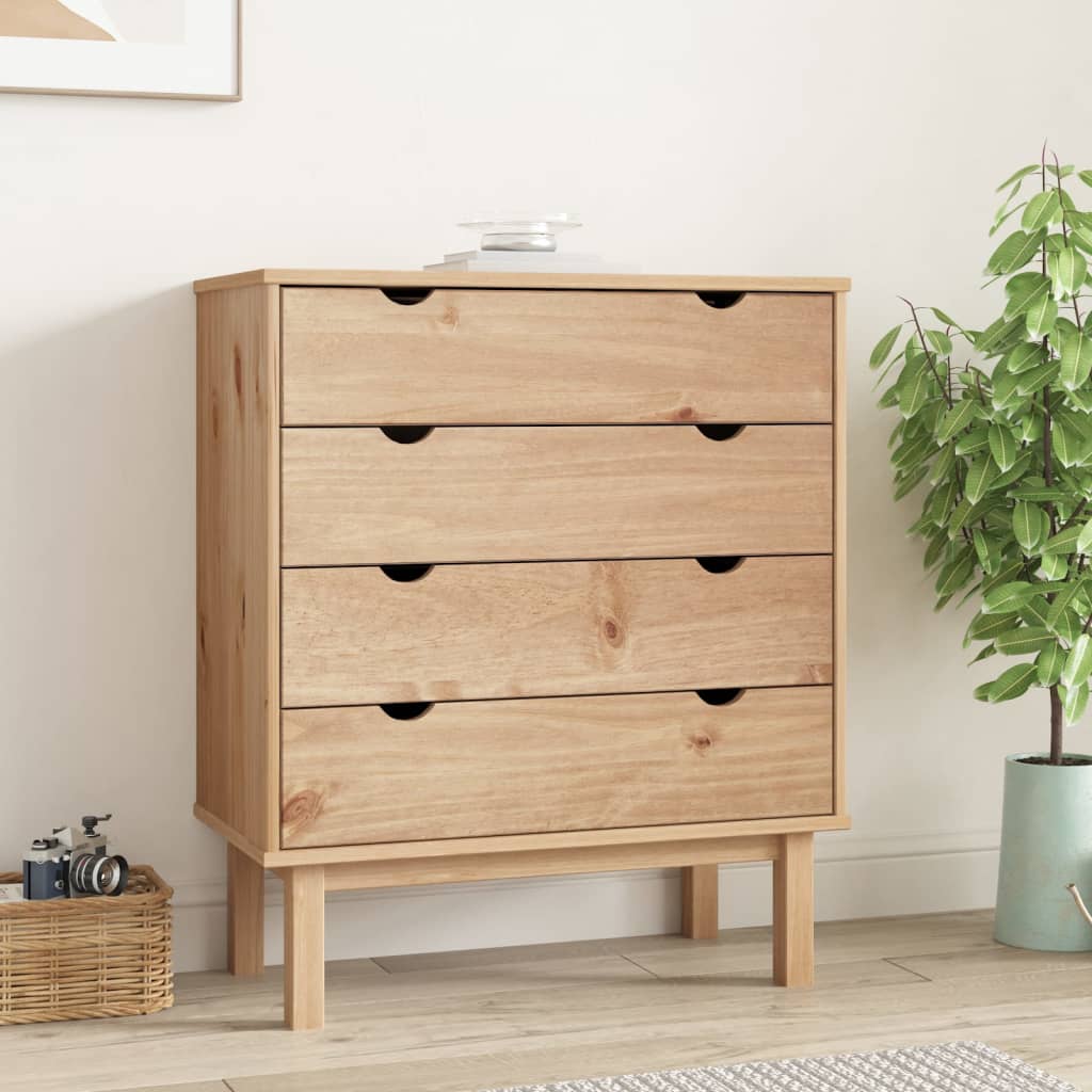 Drawer Cabinet OTTA 76.5x39.5x90cm Solid Wood Pine - OLBRIT