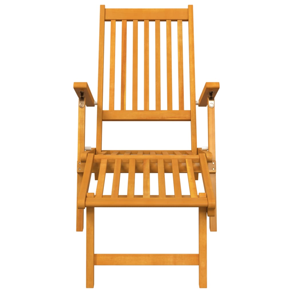 Outdoor Deck Chairs with Footrests 2 pcs Solid Wood Acacia - OLBRIT