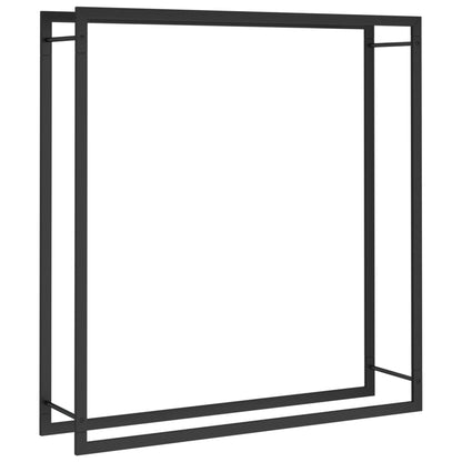 Firewood Rack Matt Black 110x28x116 cm Steel - OLBRIT
