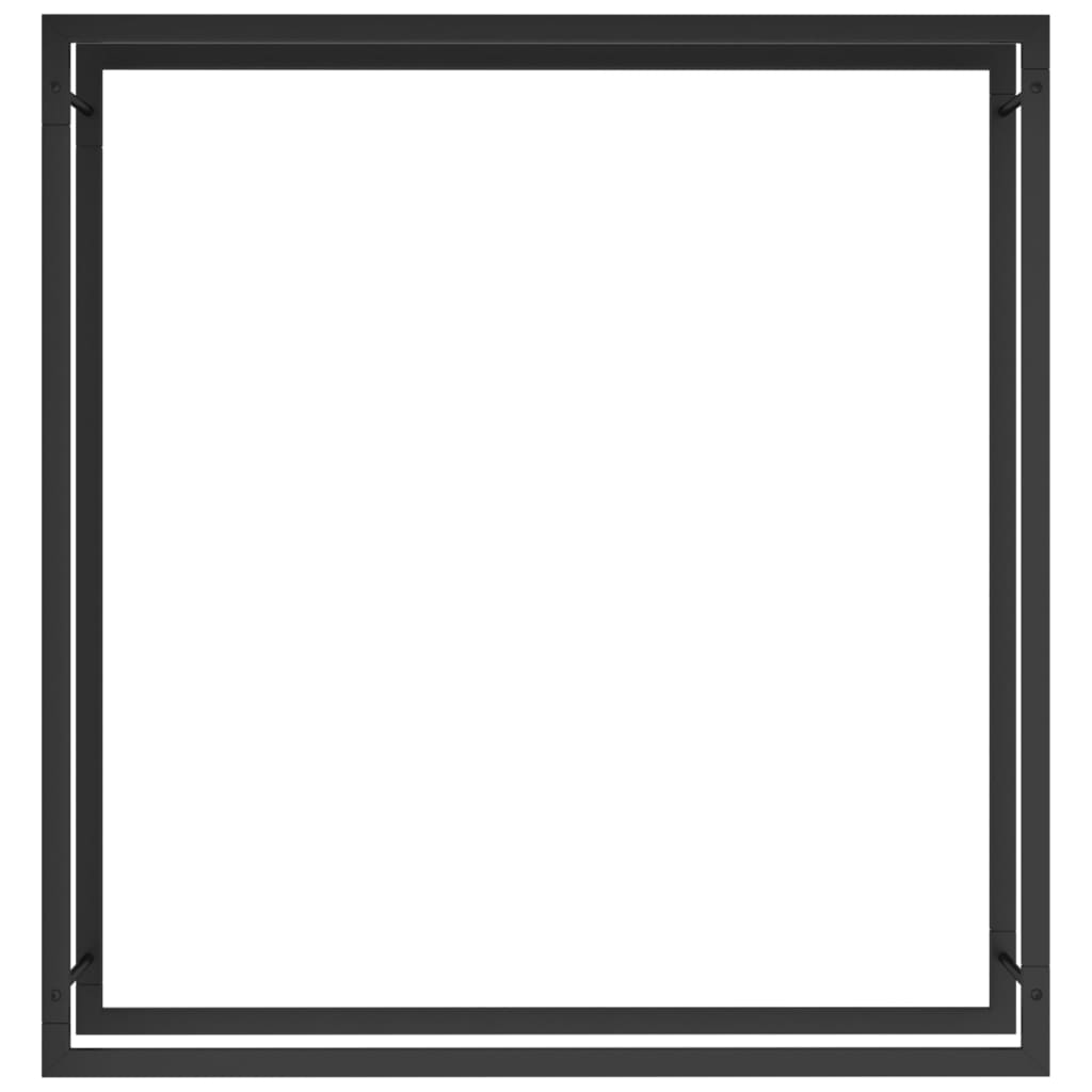 Firewood Rack Matt Black 110x28x116 cm Steel - OLBRIT