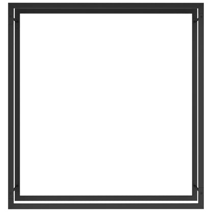 Firewood Rack Matt Black 110x28x116 cm Steel - OLBRIT