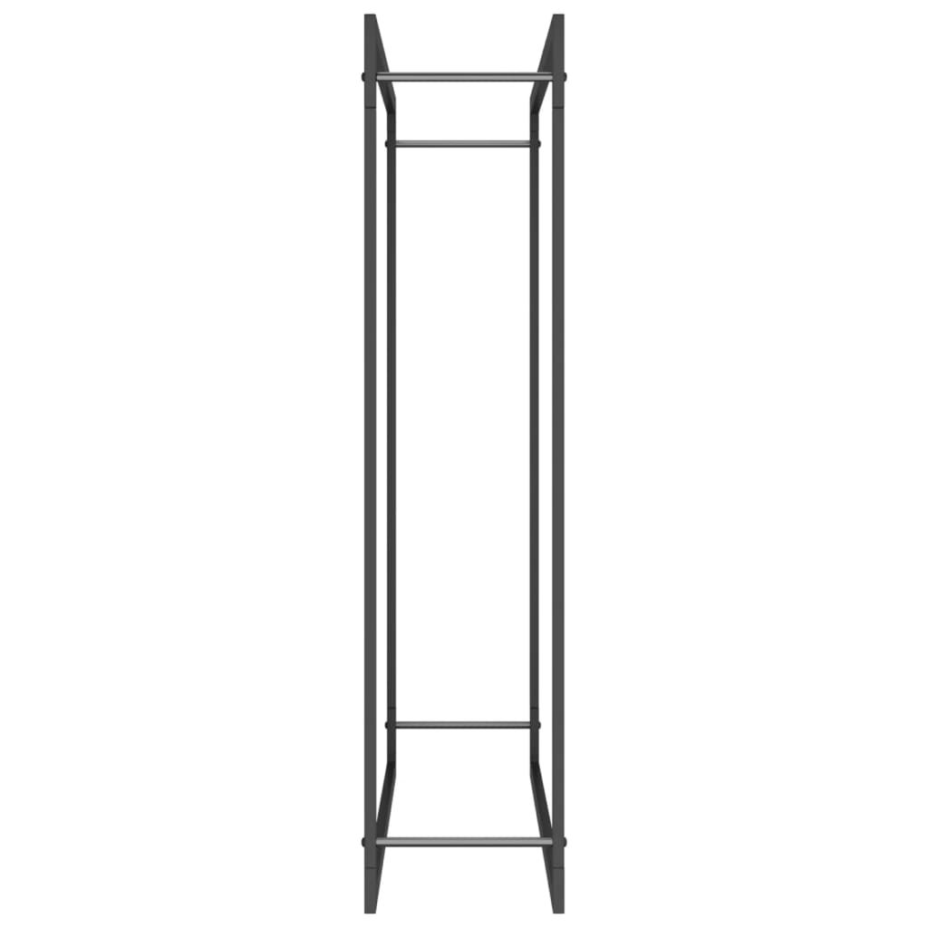 Firewood Rack Matt Black 110x28x116 cm Steel - OLBRIT