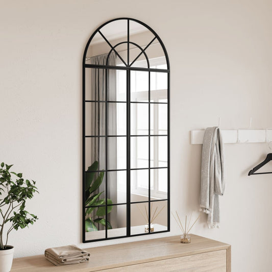 Wall Mirror Black 60x130 cm Arch Iron - OLBRIT