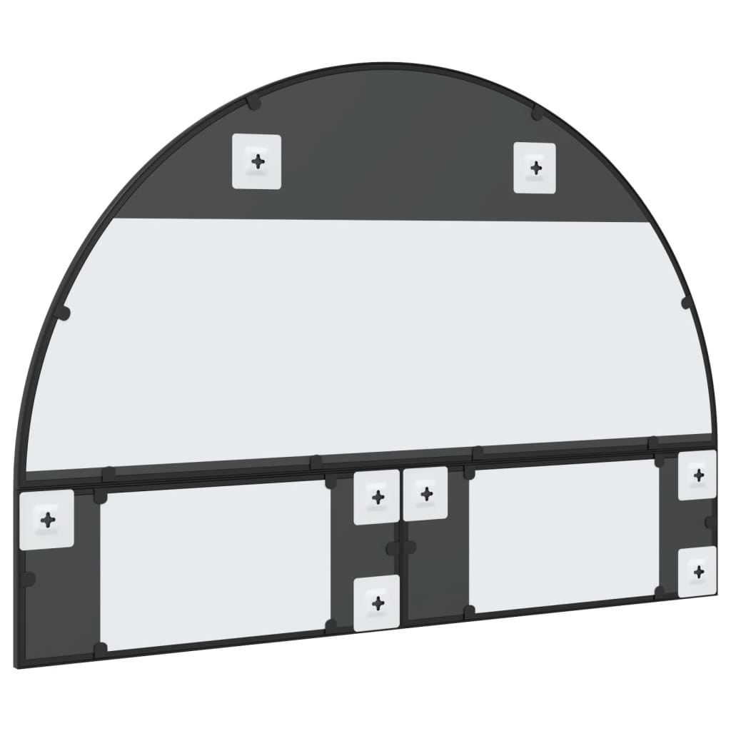 Wall Mirror Black 100x70 cm Arch Iron - OLBRIT