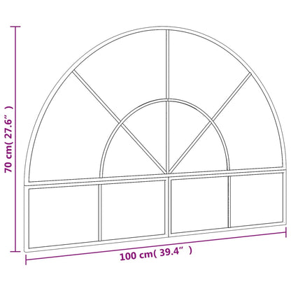 Wall Mirror Black 100x70 cm Arch Iron - OLBRIT