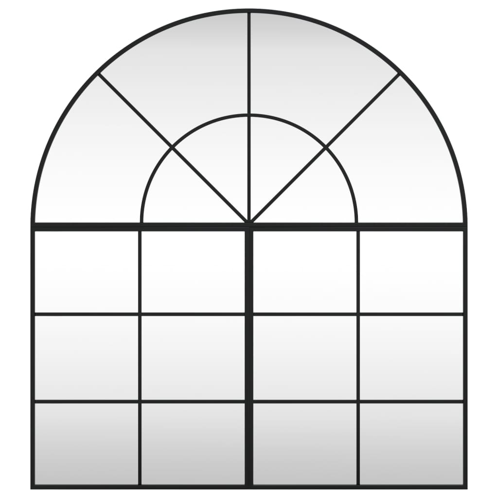 Wall Mirror Black 100x110 cm Arch Iron - OLBRIT