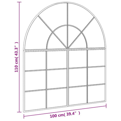 Wall Mirror Black 100x110 cm Arch Iron - OLBRIT
