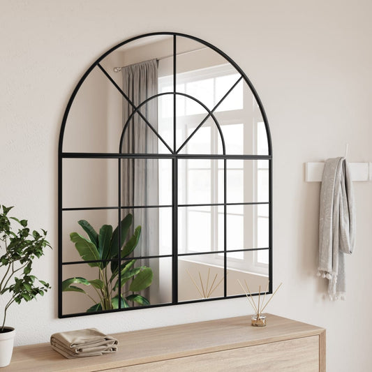 Wall Mirror Black 100x110 cm Arch Iron - OLBRIT