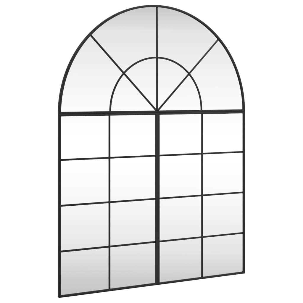 Wall Mirror Black 100x130 cm Arch Iron - OLBRIT