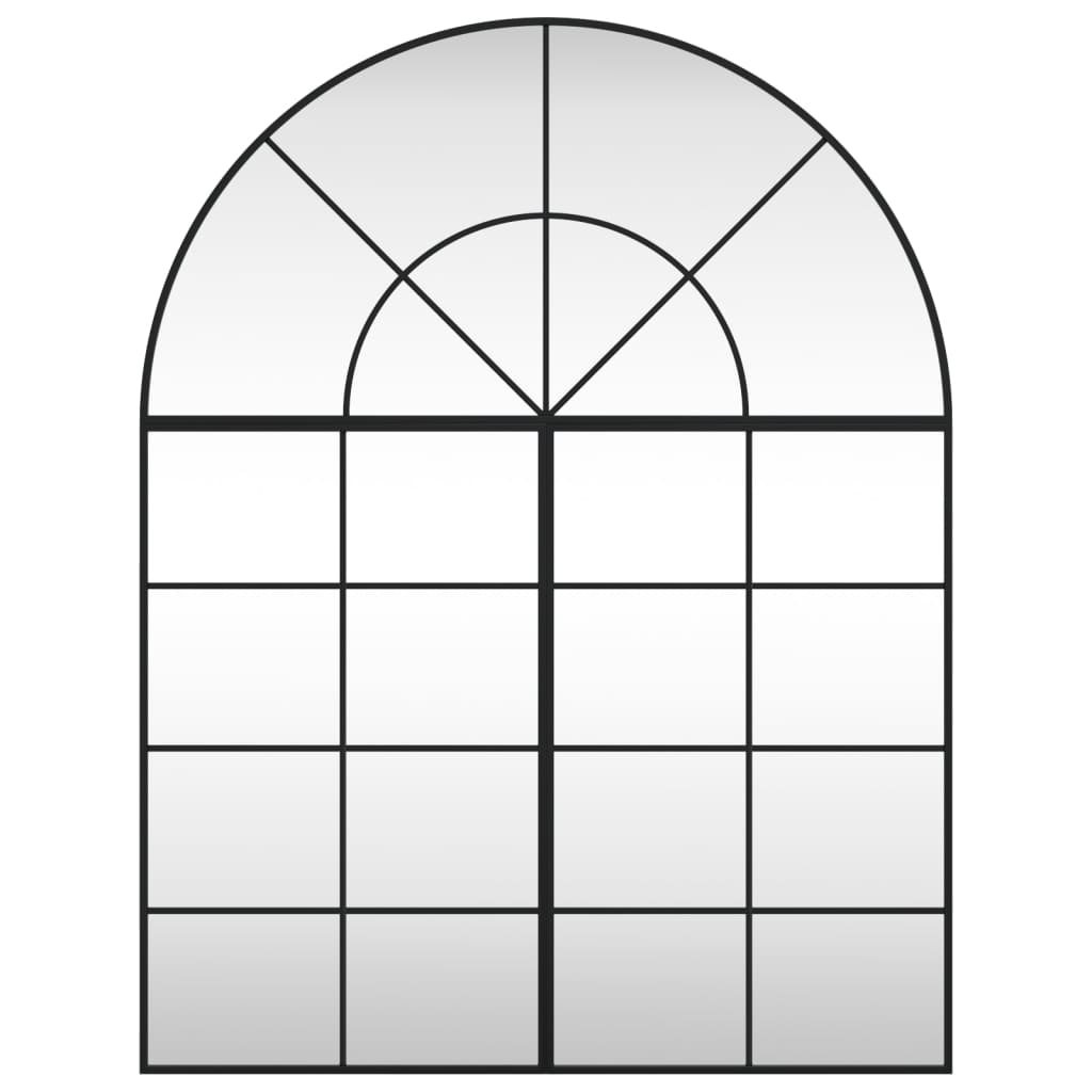 Wall Mirror Black 100x130 cm Arch Iron - OLBRIT
