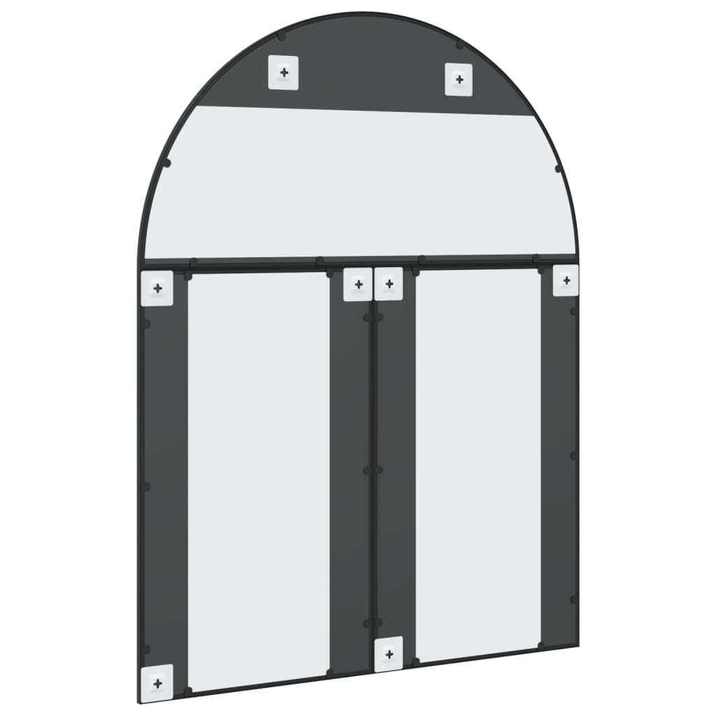 Wall Mirror Black 100x130 cm Arch Iron - OLBRIT
