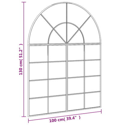 Wall Mirror Black 100x130 cm Arch Iron - OLBRIT