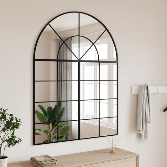 Wall Mirror Black 100x130 cm Arch Iron - OLBRIT