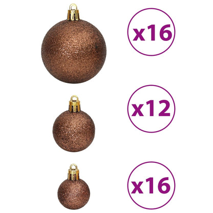 Christmas Baubles 100 pcs Brown 3 / 4 / 6 cm - OLBRIT