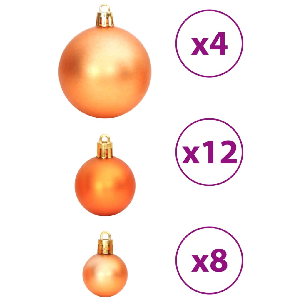 Christmas Baubles 100 pcs Brown 3 / 4 / 6 cm - OLBRIT