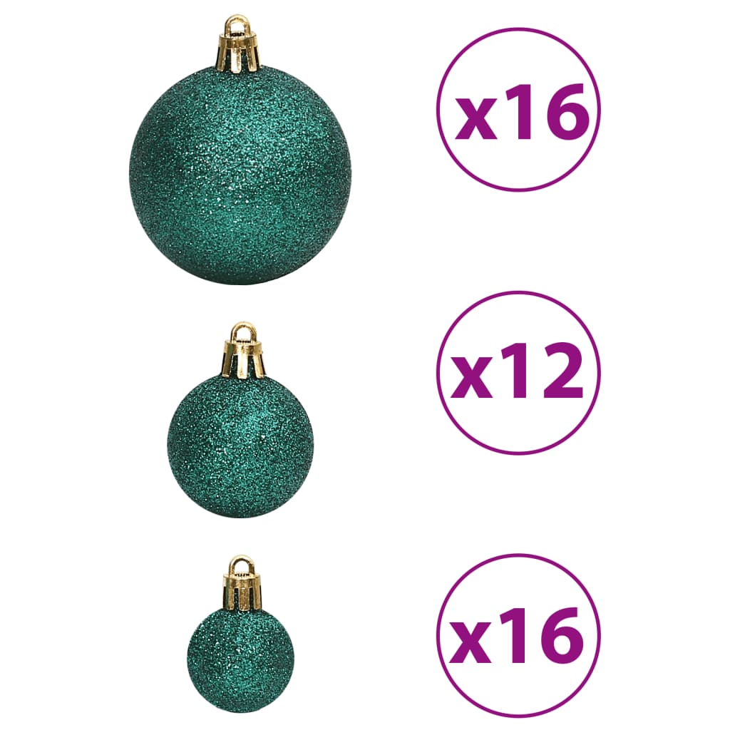 Christmas Baubles 100 pcs Green 3 / 4 / 6 cm - OLBRIT