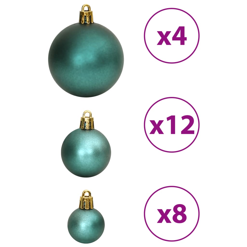 Christmas Baubles 100 pcs Green 3 / 4 / 6 cm - OLBRIT