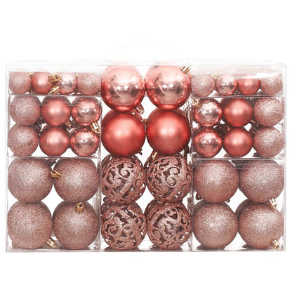 Christmas Baubles 100 pcs Pink and Rose 3 / 4 / 6 cm - OLBRIT