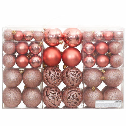 Christmas Baubles 100 pcs Pink and Rose 3 / 4 / 6 cm - OLBRIT